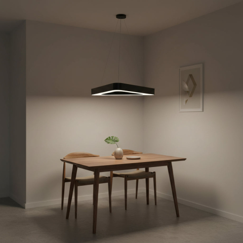 Lustra LED suspendata ANGLE, 60cm, 25W, Inaltime Reglabila, Lumina Rece, Negru, Metal si Acril [1]