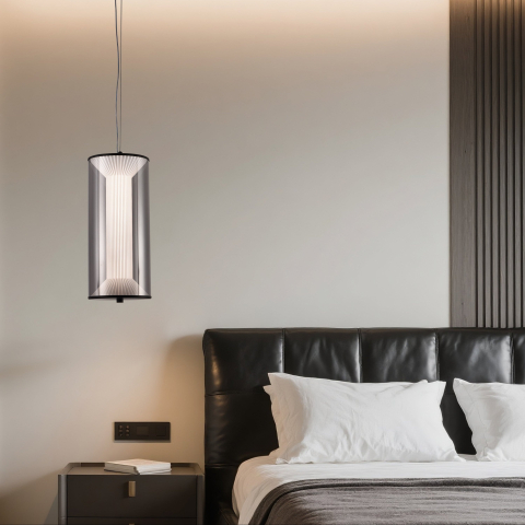 Lustra LED Suspendata cu Telecomanda 29W, LM511/1BK, Inaltime Reglabila, Lumina Calda/Rece/Neutra, Alb, Meta [3]