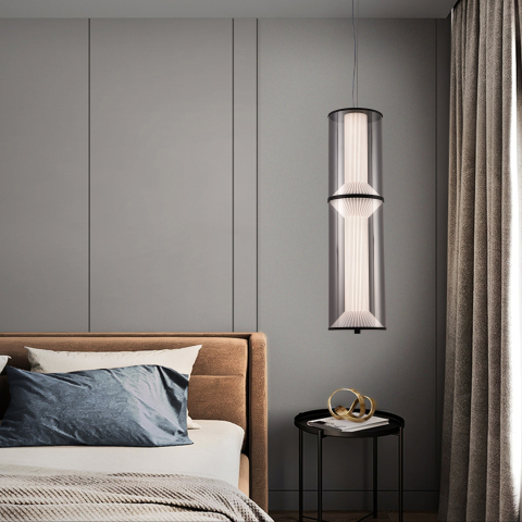 Lustra LED Suspendata cu Telecomanda 48W, LM511/2BK, Inaltime Reglabila, Lumina Calda/Rece/Neutra, Negru, Metal [2]