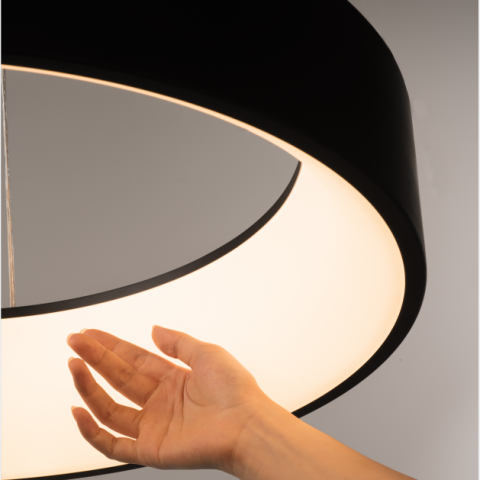 Lustra LED suspendata cu Telecomanda CHIARA, 73W, Lumina Rece/Calda/Neutra, Dimabila, Negru [1]