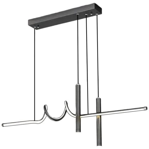 Lustra LED suspendata cu telecomanda DANNA 35W, lumina Rece/Calda/Neutra, Dimabila, Negru, Inaltime Reglabila [2]