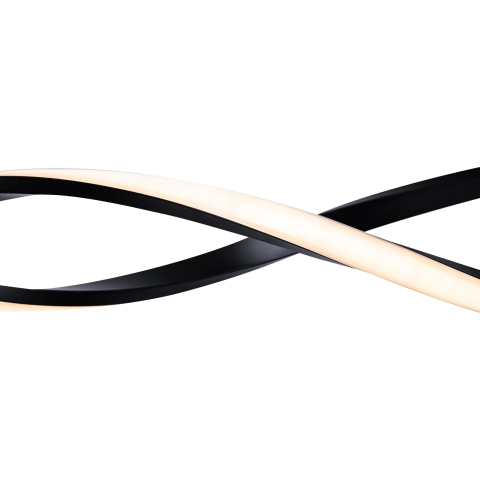 Lustra LED Suspendata cu Telecomanda, FLUX, 27W, 116cm, Lumina Rece/Calda/Neutra 3000K/4000K/6000K, Dimabila, Negru, Inaltime Reglabila, Metal si Silicon [1]