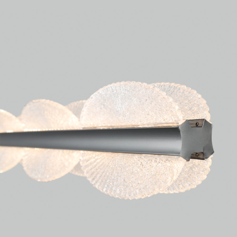 Lustra LED suspendata cu Telecomanda ISOTTA 105W, lumina Rece/Calda/Neutra 3000K/4000K/6000K, Dimabila,Inaltime Reglabila, Negru si Argintiu, Metal si Cristal [3]