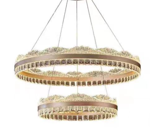 Lustra LED suspendata cu telecomanda NIVALIS, 126W, lumina Rece/Calda/Neutra, Dimabila,Inaltime Reglabila, Auriu [2]