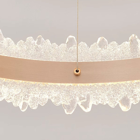 Lustra LED suspendata cu Telecomanda NIVALIS Duo 127W, Cercuri 60x80cm, lumina Rece/Calda/Neutra, Dimabila,Inaltime Reglabila, Auriu [3]