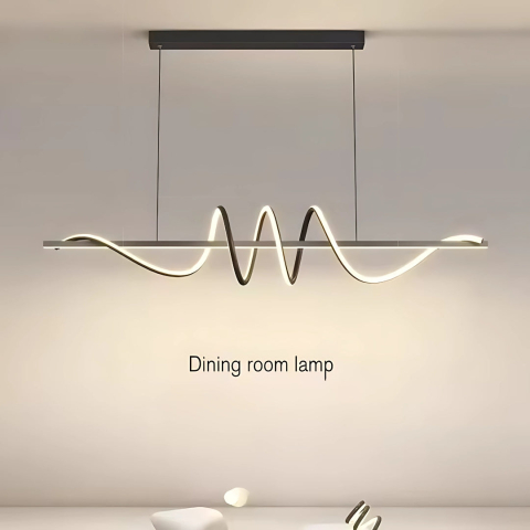 Lustra LED suspendata cu telecomanda RIBBON 64W, Liniara, lumina Rece/Calda/Neutra, Dimabila, Negru, Inaltime Reglabila [3]