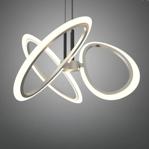 Lustra LED suspendata cu Telecomanda RIMINI 52W, 3 Elemente, lumina Rece/Calda/Neutra, Dimabila, Auriu [1]