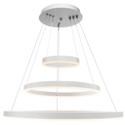 Lustra LED suspendata cu telecomanda SERENA 85W, 60cm, 3 Cercuri, lumina Rece/Calda/Neutra, Dimabila, Alb, Inaltime Reglabila [2]