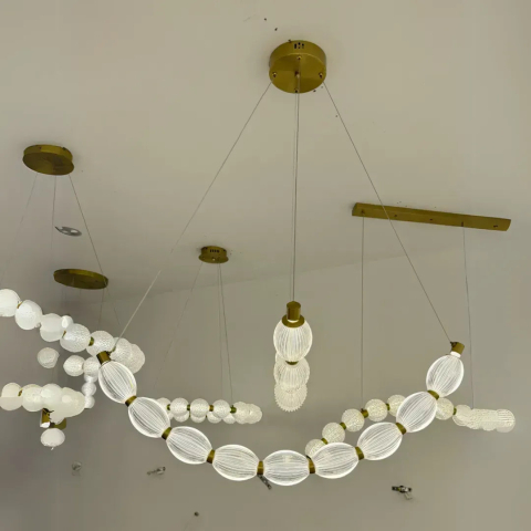 Lustra LED suspendata FAUSTO, 48W, lumina Rece/Calda/Neutra, Inaltime Reglabila, Auriu [1]