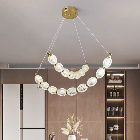 Lustre LED Moderne - Lustra LED suspendata FAUSTO, 48W, lumina Rece/Calda/Neutra, Inaltime Reglabila, Auriu