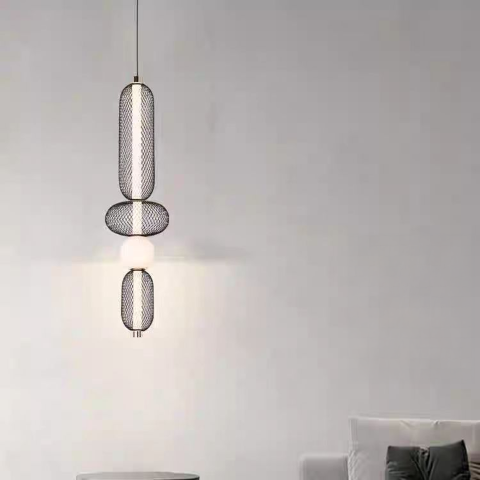 Lustre LED Moderne - Lustra LED Suspendata LM551/4BK, 24W, Lumina 3000/4000/6000K, Negru, Inaltime Reglabila