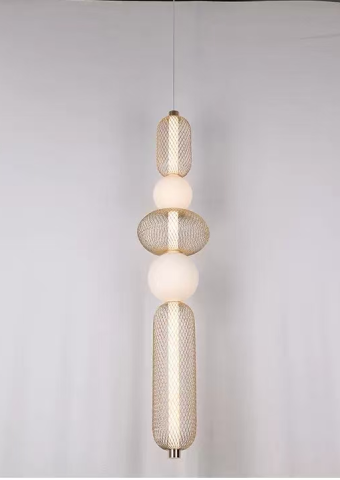 Lustra LED Suspendata LM551/5GD, 27W, Lumina 3000/4000/6000K, Auriu, Inaltime Reglabila [1]