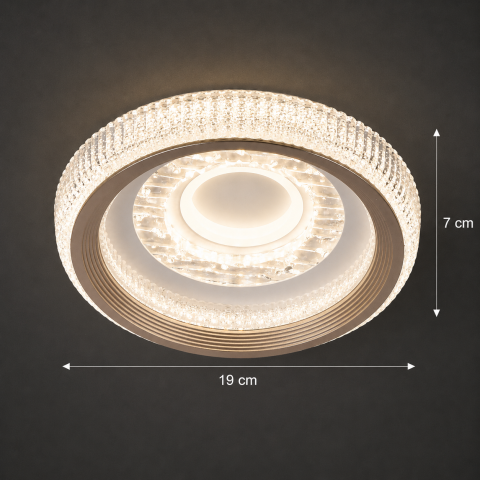 Lustra LED TIRE, 29W, Diametru 19cm, Lumina Calda/Neutra/Rece, Alb, Metal si Acril [3]