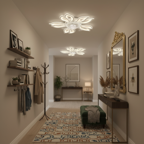 Lustre LED Moderne - Lustra LED Ventilator ANEMO cu Telecomanda, 30W, D61cm, Lumina Rece/Neutra/Calda, Metal si Plastic, Alb