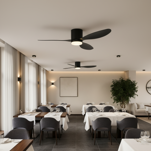 Produse Alessandro - Lustra LED Ventilator VENTIS cu Telecomanda, 21 W, D80cm, Lumina Rece/Neutra/Calda, Metal si Plastic, Negru