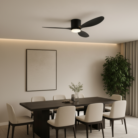 Lustra LED Ventilator VENTIS cu Telecomanda, 21 W, D80cm, Lumina Rece/Neutra/Calda, Metal si Plastic, Negru [3]