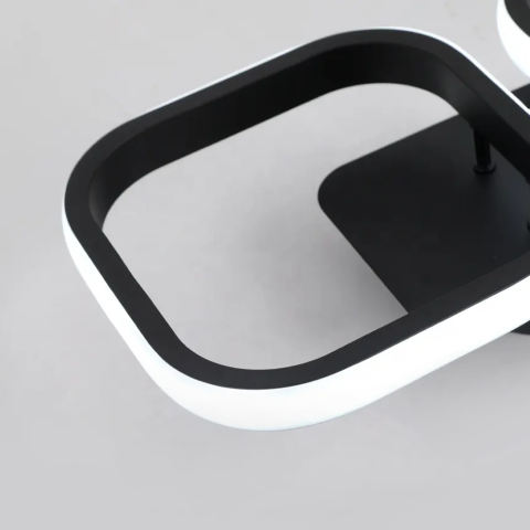 Lustra LED VERTEX 21W, 2 Patrate, Liniara, lumina Rece/Calda/Neutra, Neagra [1]