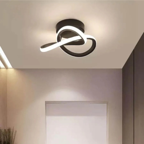 Lustre LED Moderne - Lustra LED VERTEX Flow 24W, Diametru 25cm, lumina Rece/Calda/Neutra, Negru