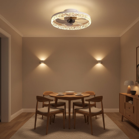Lustra LED VEYA cu Telecomanda, 38W, D50cm, Lumina Rece/Neutra/Calda, Metal si Plastic, Alb [1]
