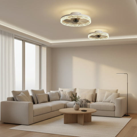 Lustra LED VEYA cu Telecomanda, 38W, D50cm, Lumina Rece/Neutra/Calda, Metal si Plastic, Alb [3]