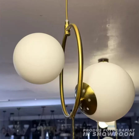 Lustra LOFT Atelier, 2x E27, Alb Auriu, Metal, Inaltime Reglabila [2]