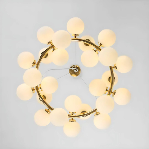 Lustra LOFT Chamber, 25x G9, Alb Auriu, Metal, Inaltime Reglabila, Modern [3]