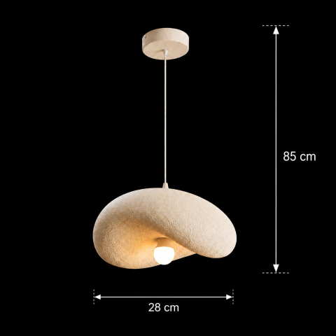 Lustra Moderna FOAMER Petito, 28 cm, Suspendata, 1 X E27, Alb, Metal si Spuma, Inaltime Reglabila [3]