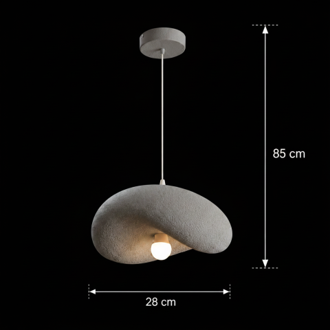 Lustra Moderna FOAMER Petito, 28 cm, Suspendata, 1 X E27, Gri, Metal si Spuma, Inaltime Reglabila [3]