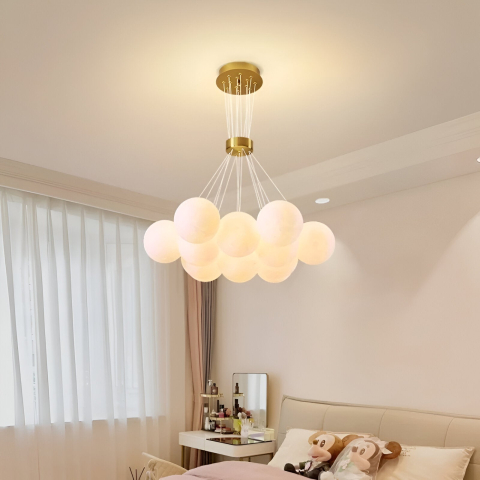 Lustre LED Moderne - Lustra MODERNA LOFT Bagliore, Glob, 11xE27, Inaltime Reglabila, Auriu