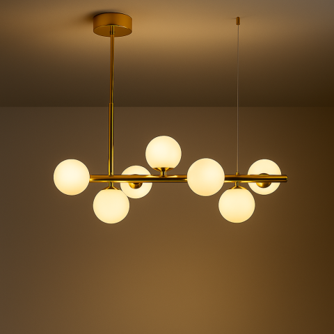 Lustra moderna LOFT Pavilion, 7x G9, Auriu, Metal, Inaltime Reglabila [2]