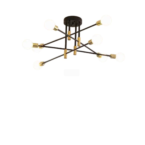 Lustra Modernist Hexa 8 Duo, 8x E27, Negru si Auriu, Design Modern [1]