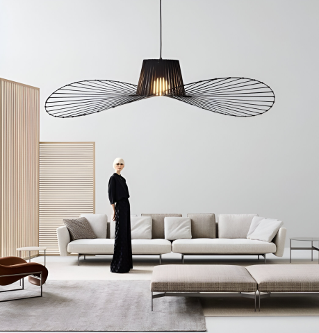 Lustre LED Moderne - Lustra Suspendata ELIAS 35cm, 1x E27, Metal, Negru