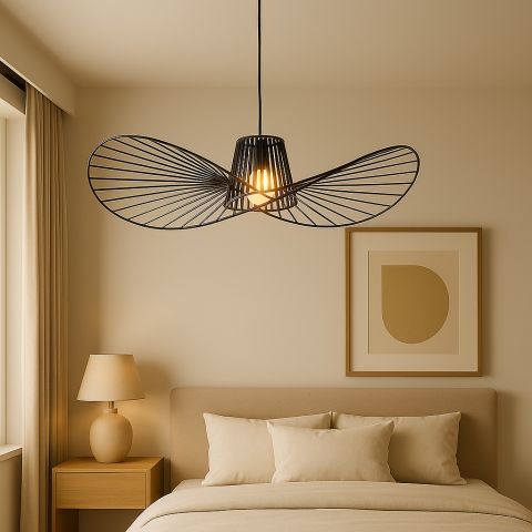 Lustra Suspendata ELIAS 60cm, 1x E27, Metal, Inaltime Reglabila, Negru [2]