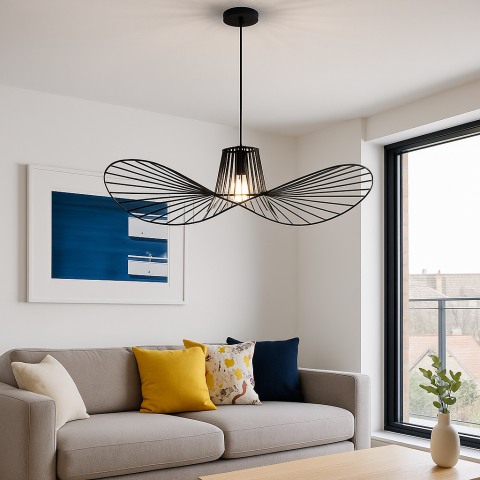 Lustra Suspendata ELIAS 60cm, 1x E27, Metal, Inaltime Reglabila, Negru [1]