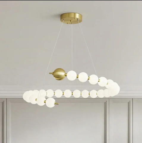 Lustra Suspendata LED Acril Aurelia 41W cu Telecomanda, Dimabila, 3000K/4000K/6000K, Auriu, Metal si Acril [2]