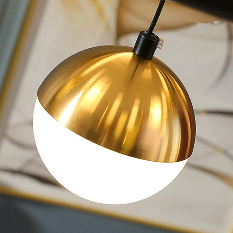 Lustra Suspendata LED Acril Estella cu Telecomanda, 30W, Dimabila, 3000K/4000K/6000K, Auriu, Metal si Acril [1]