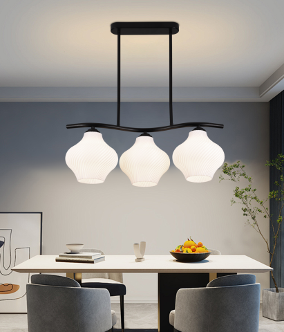 Produse Alessandro - Lustra Suspendata LM521/3BK, 3XE27, 59x20x25, Negru, Alb, Metal, Plexiglas