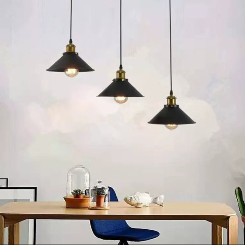 Lustra Suspendata, LV210/3R, 3xE27, Maro, Metal si Fir, Inaltime Reglabila [2]