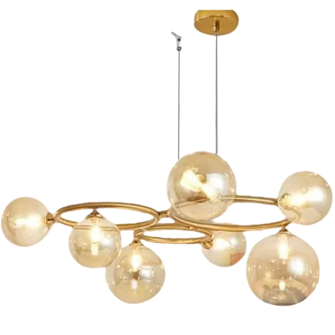 Lustra VENERE Luce, 3 Cercuri, 7xG9, Auriu, Metal , Inaltime Reglabila [1]