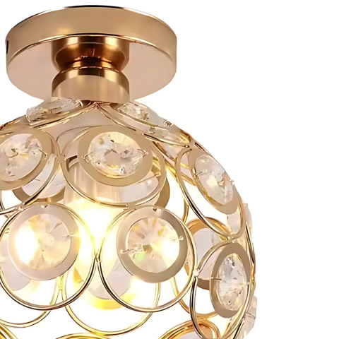 Lustra Vera, 1xE27, D18H15cm, Auriu, Metal si Cristal [1]