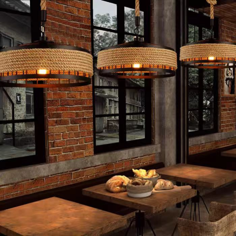 Lustra Vintage LV300/300BK, 1xE27, Rustic Barn, Sfoara si Metal, 30cm, Negru [3]