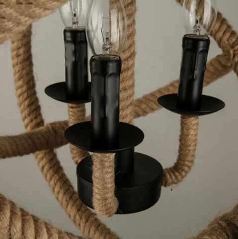 Lustra Vintage LV585/4BK, 4xE14, Rustic Barn, Sfoara si Metal, 30cm, Negru [2]