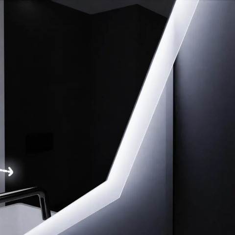 Oglinda LED 60cm, POLIGON Senzor MotionGlow Marcello, Sistem Dezaburire, Ceas & Termometru, Dimabila [1]