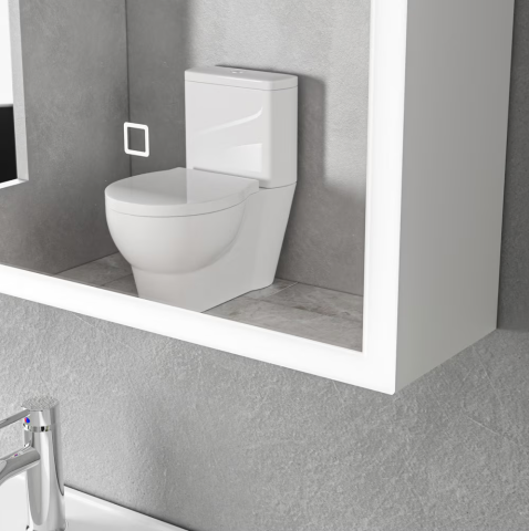 Oglinda LED cu Dulap MODA 80x70 cm Alb Iluminare Perimetrala si Senzor Touch [3]