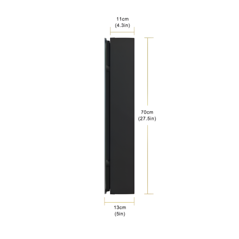 Oglinda LED cu Dulap STRATO 75x70 cm Negru Iluminare Completa si Depozitare Spatioasa [3]