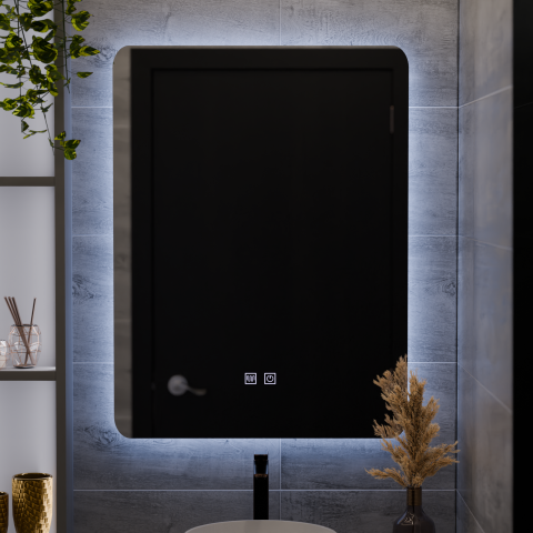 Oglinda LED Dreptunghiulara ARTEA Touch, 60X80cm, Sistem Dezaburire, Dimabila, Lumina Rece 6000K [3]