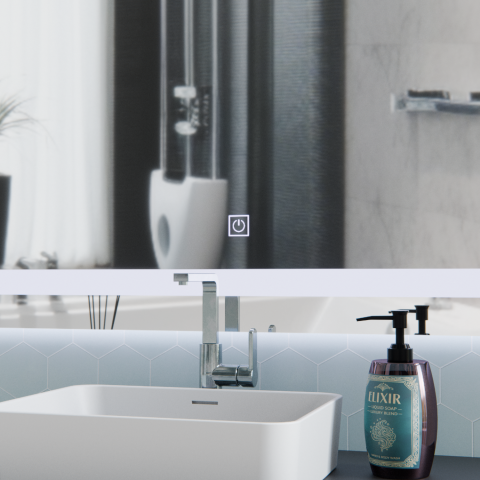 Oglinda LED Giga, 80x60cm, Argintiu, Touch, Lumina 6000K [1]