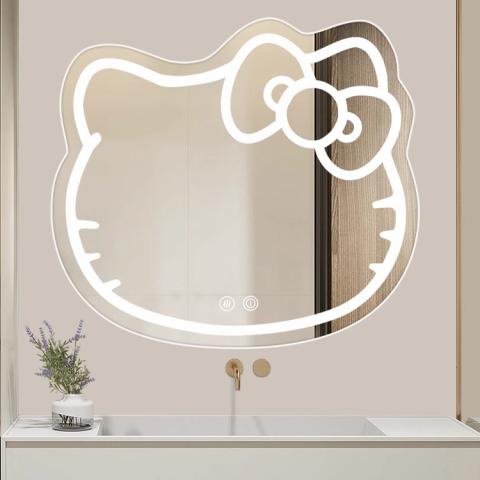 Oglinda LED Kitty Pisica, 80X70, Touch, Sistem Dezaburire, Dimabila [2]