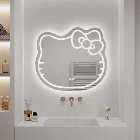 Oglinzi LED - Oglinda LED Kitty Pisica, 80X70, Touch, Sistem Dezaburire, Dimabila