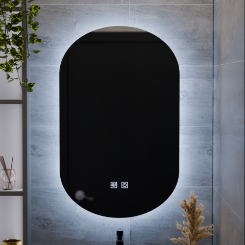 Oglinda LED Ovala, 50X80cm, E14S/50X80, Touch, Sistem Dezaburire [2]